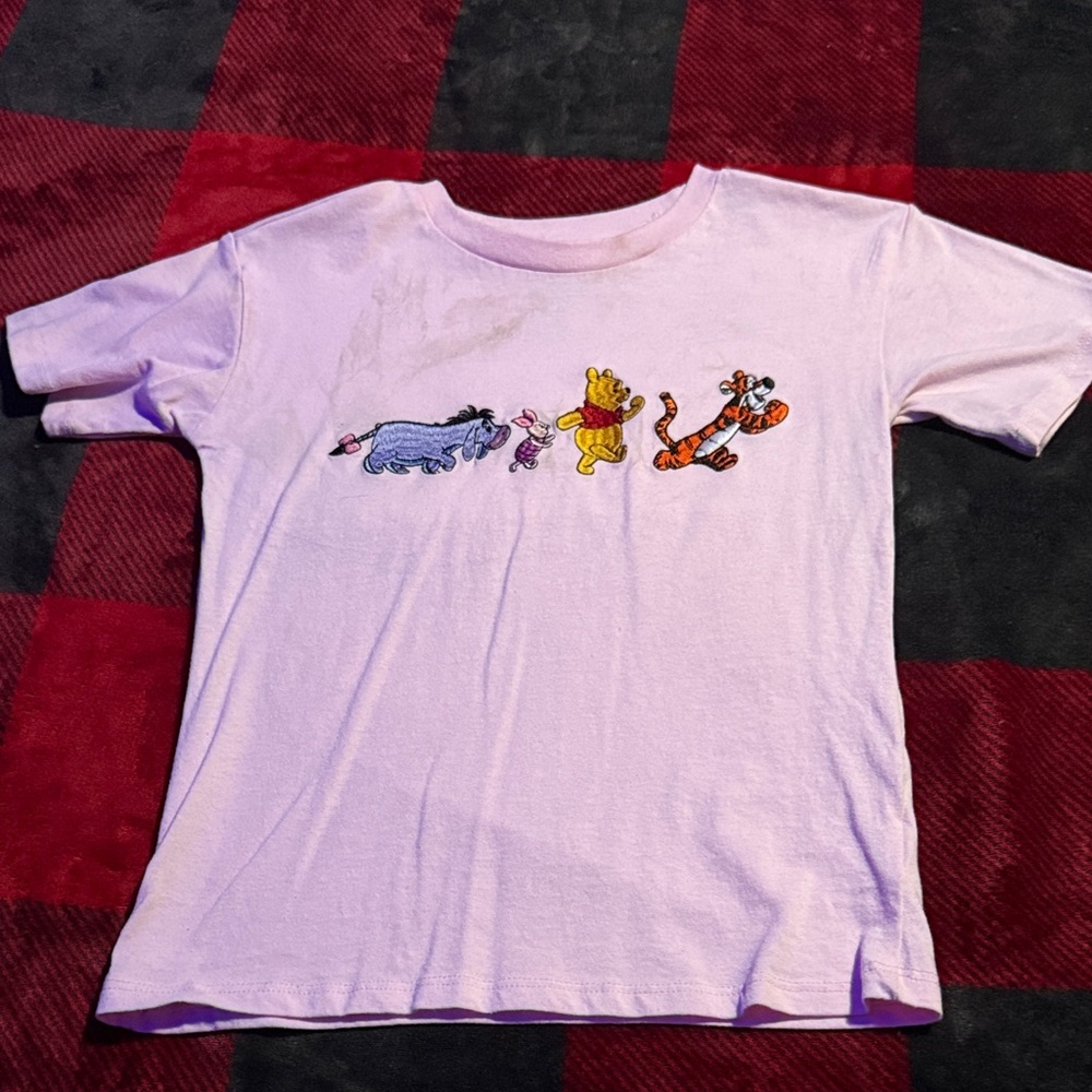Disney Kids Light Pink T-Shirt with Winnie the Pooh and Friends